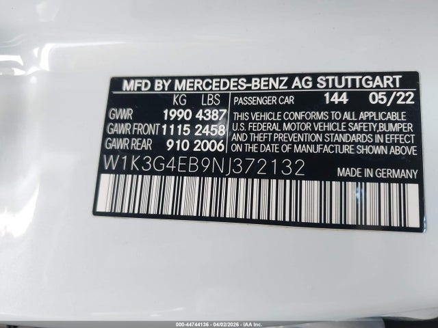 2022 MERCEDES-BENZ A 220 W1K3G4EB9NJ372132 Photo 8