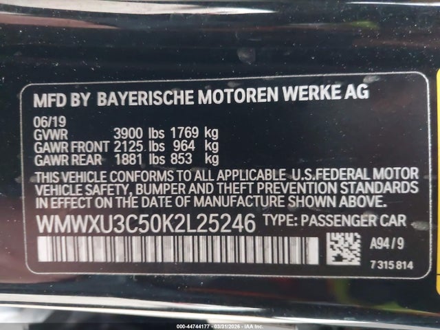 WMWXU3C50K2L25246 Mini Hardtop Cooper S