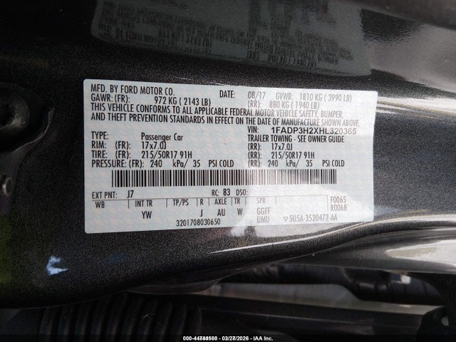 2017 FORD FOCUS 1FADP3H2XHL320365 Photo 8