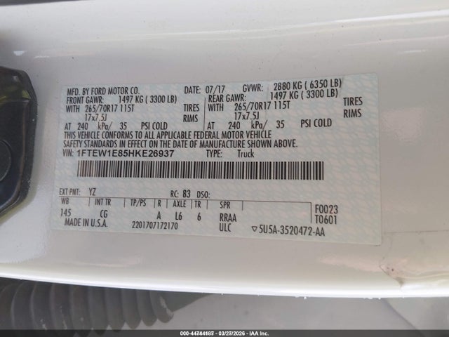 2017 FORD F-150 1FTEW1E85HKE26937 Photo 8