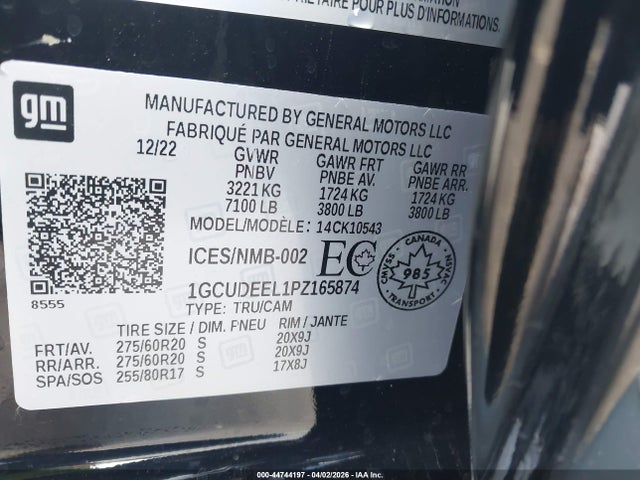 1GCUDEEL1PZ165874 Chevrolet Silverado 1500 Rst