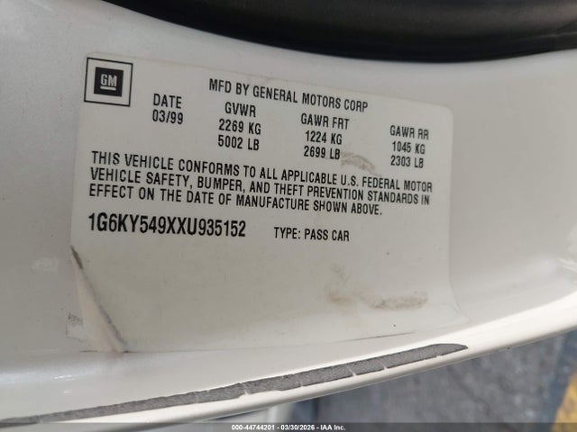 Продажа на аукционе авто 1999 Cadillac Seville Sts, vin: 1G6KY549XXU935152, номер лота: 44744201