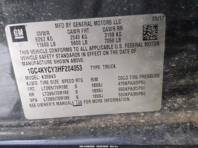 Chevrolet Silverado 3500hd Wt 2017 1GC4KYCY3HF204053 Image 9