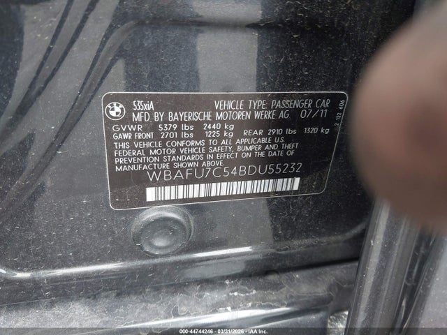 2011 BMW 535I WBAFU7C54BDU55232 Photo 8