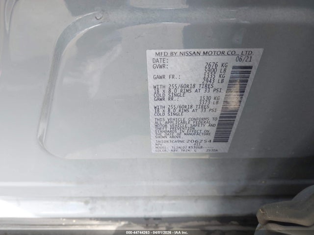 Nissan Pathfinder Sl 2wd 2022 5N1DR3CA9NC206254 Image 9