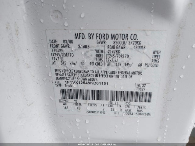 2008 FORD F-150 1FTVX12548KD61151 Photo 8