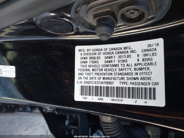 Honda CIVIC SI 2018 2HGFC1E57JH709907 Image 9
