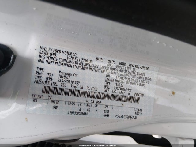 1FADP3L91EL130776 Ford FOCUS ST