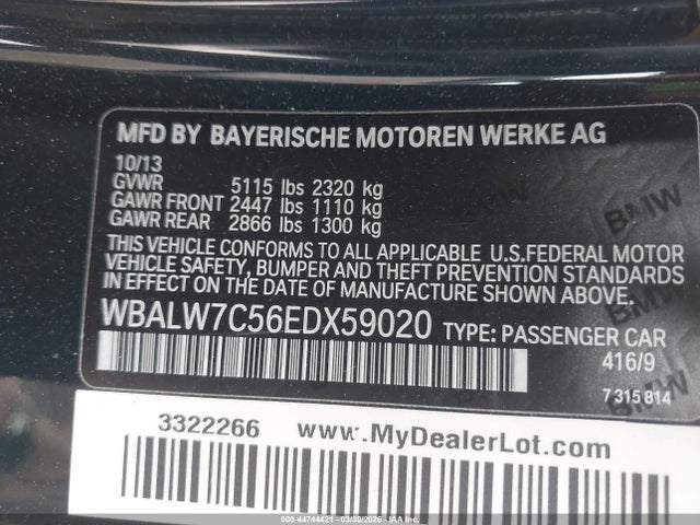 WBALW7C56EDX59020 BMW 640i