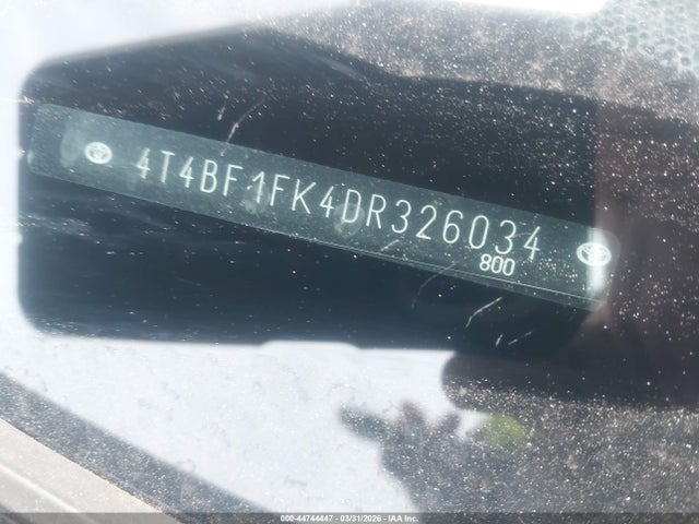 44744447 :رقم المزاد ، 4T4BF1FK4DR326034 vin ، 2013 Toyota Camry Le مزاد بيع