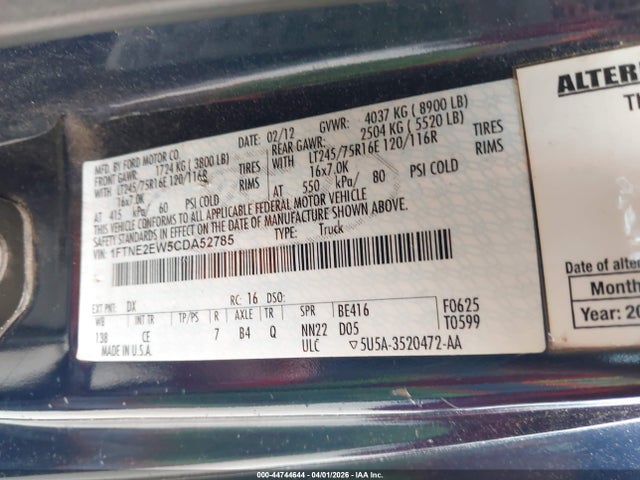 2012 FORD E-250 1FTNE2EW5CDA52785 Photo 8