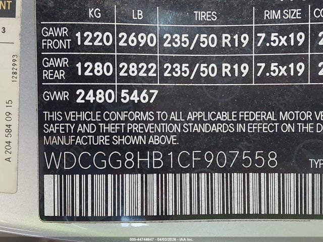 2012 Mercedes-benz Glk 350 4matic მანქანა იყიდება აუქციონზე, vin: WDCGG8HB1CF907558, აუქციონის ნომერი: 44744647