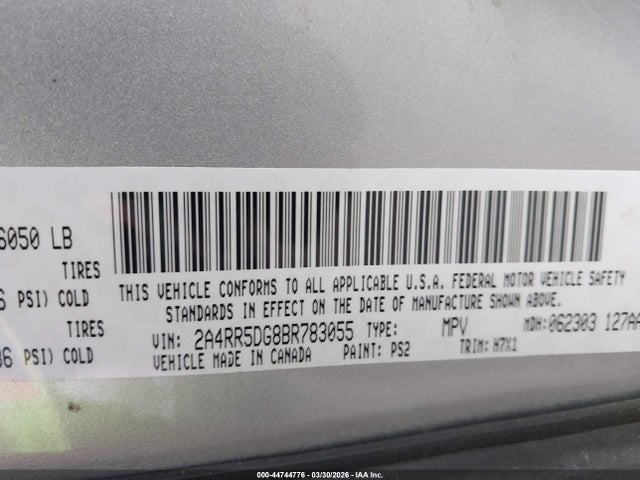 2011 CHRYSLER TOWN & COUNTRY 2A4RR5DG8BR783055 Photo 8