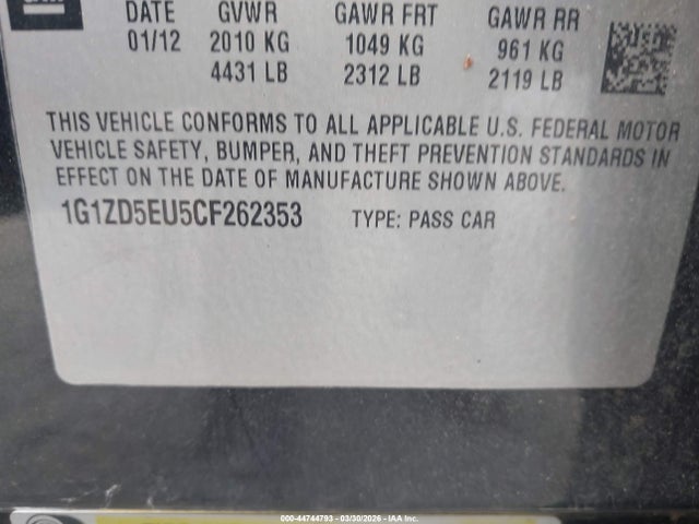 2012 CHEVROLET MALIBU 1G1ZD5EU5CF262353 Photo 8