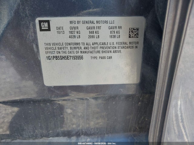 2014 CHEVROLET CRUZE 1G1PB5SH5E7193956 Photo 8