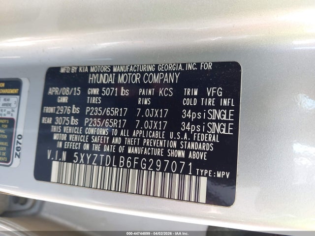 5XYZTDLB6FG297071 Hyundai Santa Fe Sport 2.4l