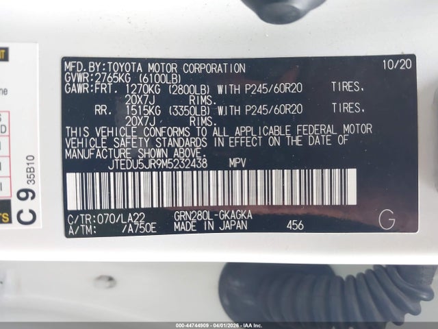 Toyota 4runner Limited 2021 JTEDU5JR9M5232438 Image 9