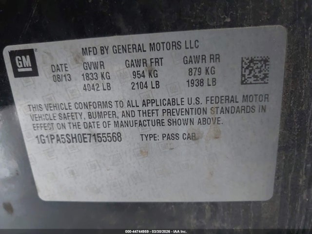 2014 CHEVROLET CRUZE 1G1PA5SH0E7155568 Photo 8