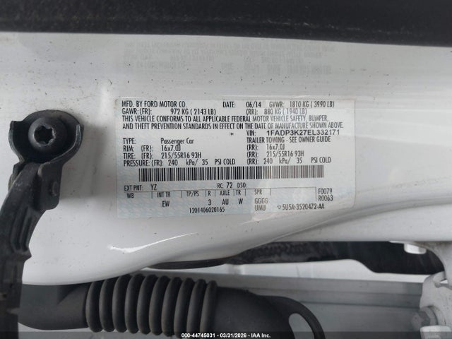 1FADP3K27EL332171 Ford FOCUS SE