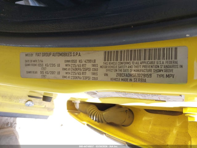 Fiat 500L TREKKING 2014 ZFBCFADH5EZ029159 Image 9