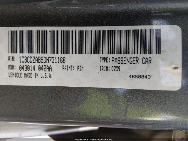 Продажа на аукционе авто 2013 Dodge Avenger Se, vin: 1C3CDZAB5DN731168, номер лота: 44745097