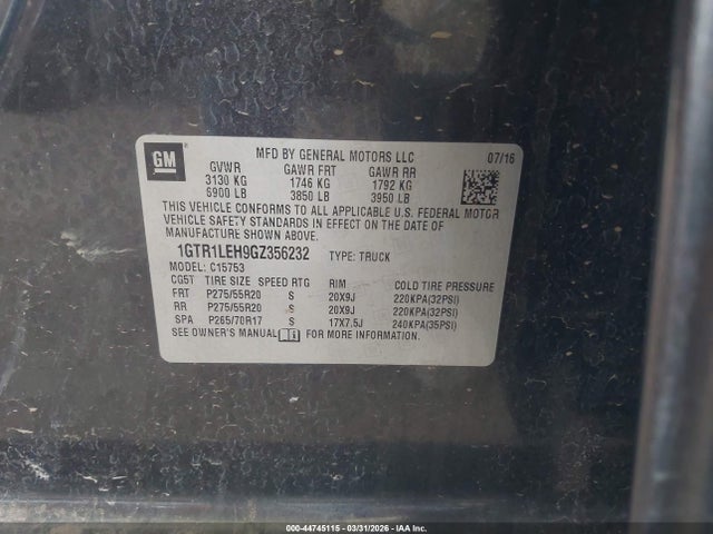 1GTR1LEH9GZ356232 GMC SIERRA 1500