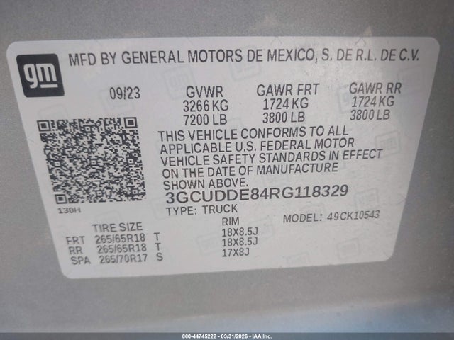 3GCUDDE84RG118329 Chevrolet Silverado 1500 4wd Short Bed Lt