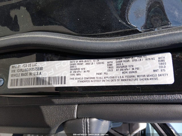 Aukcja sprzedaży 2024 Jeep Grand Cherokee L Limited 4x2, vin: 1C4RJJBG4R8575690, numer aukcji: 44745223
