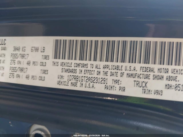Продажа на аукционе авто 2010 Dodge Ram 1500 St, vin: 1D7RB1GT2AS231291, номер лота: 44745258