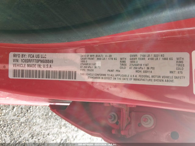 RAM 1500 Lone Star 4x4 5'7 Box 2023 1C6SRFFT0PN608849 Image 9