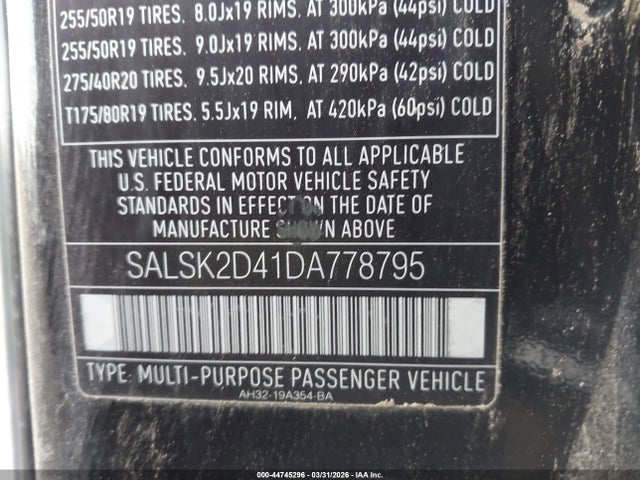 2013 LAND ROVER RANGE ROVER SPORT SALSK2D41DA778795 Photo 8