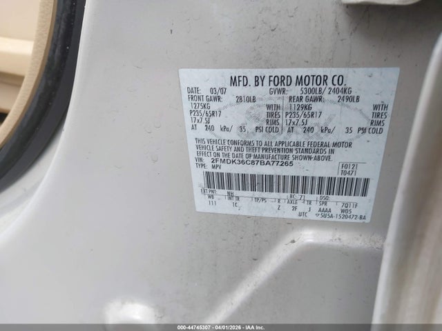 2007 FORD EDGE 2FMDK36C87BA77265 Photo 8