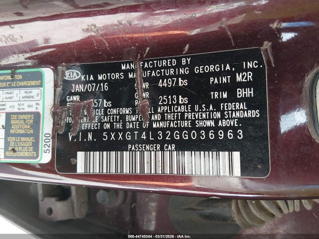 2016 KIA OPTIMA 5XXGT4L32GG036963 Photo 8