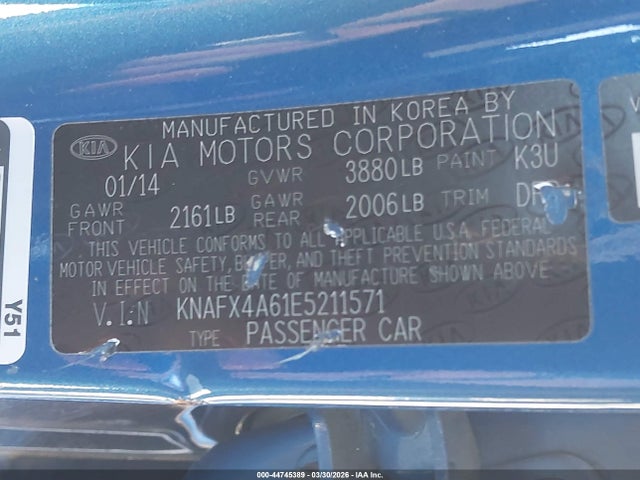 KIA FORTE LX 2014 KNAFX4A61E5211571 Image 9