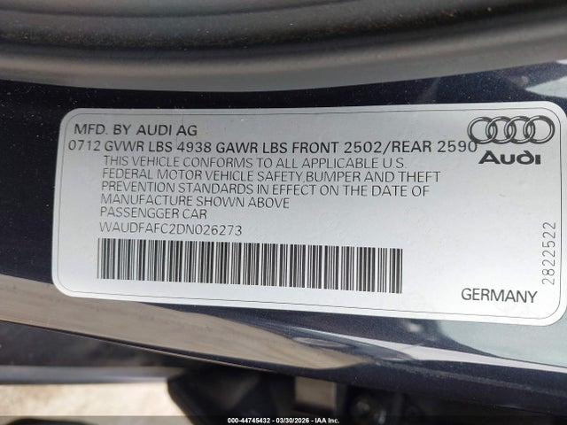 2013 AUDI A6 WAUDFAFC2DN026273 Photo 8