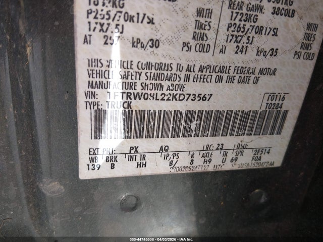 2002 FORD F-150 1FTRW08L22KD73567 Photo 8