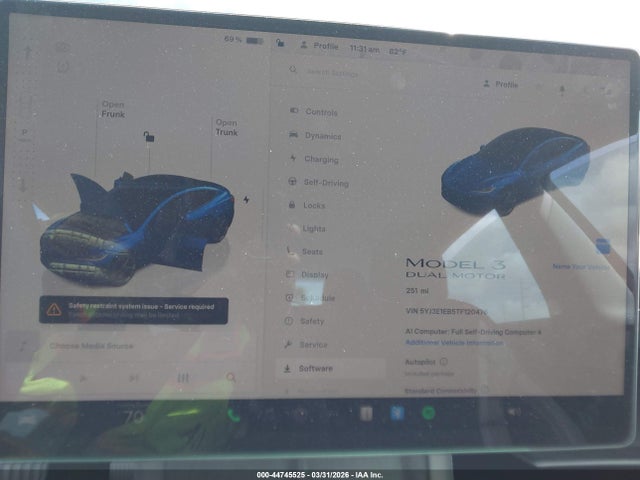 2026 Tesla Model 3 Premium All-wheel Drive მანქანა იყიდება აუქციონზე, vin: 5YJ3E1EB5TF120476, აუქციონის ნომერი: 44745525