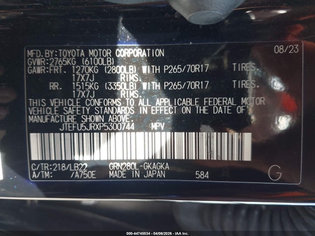 Toyota 4runner 2023 JTEFU5JRXP5300744 Image 9