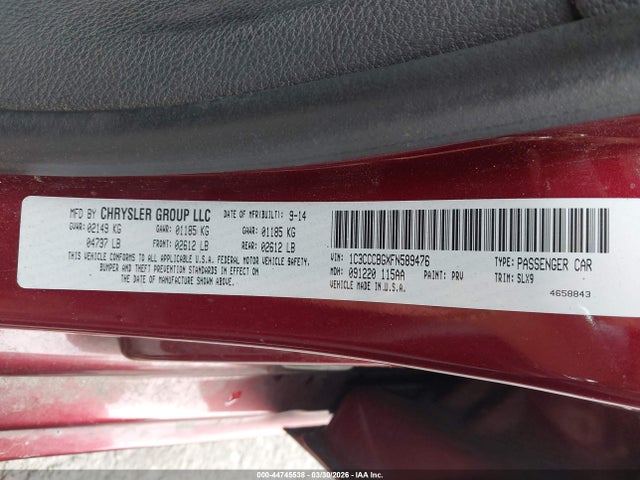 1C3CCCBGXFN589476 Chrysler 200 S