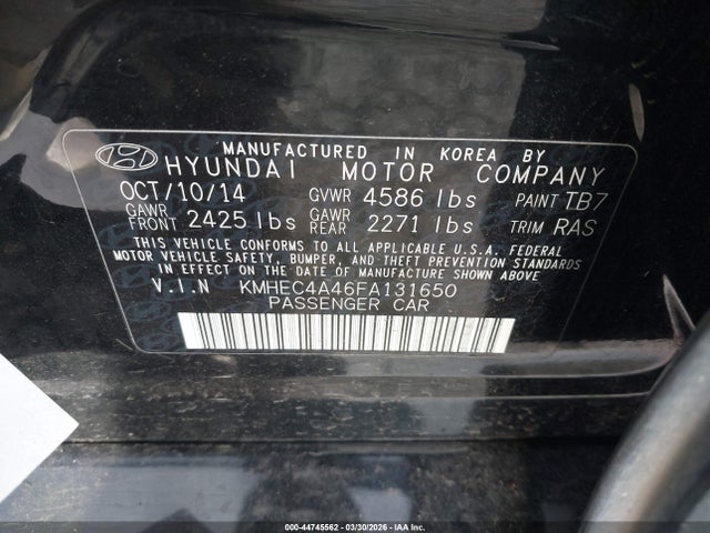 Hyundai Sonata Hybrid Limited 2015 KMHEC4A46FA131650 Image 9