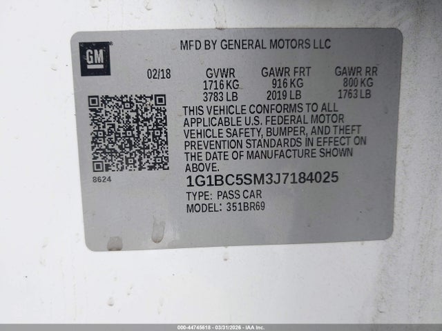 Chevrolet Cruze Ls Auto 2018 1G1BC5SM3J7184025 Image 9