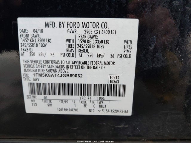 Ford Police Interceptor Utility 2018 1FM5K8AT4JGB69062 Image 9