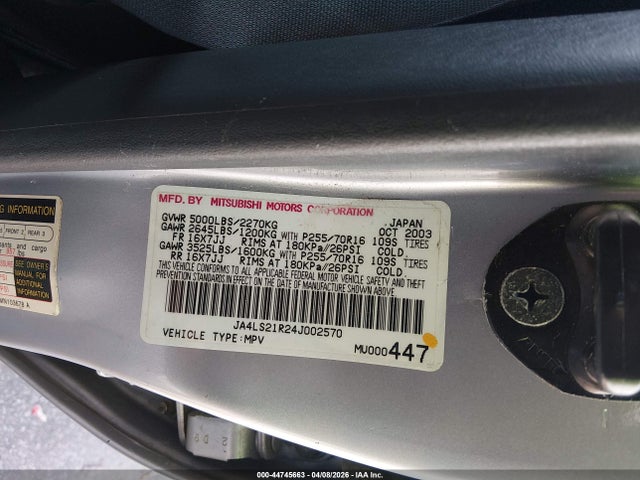2004 MITSUBISHI MONTERO SPORT JA4LS21R24J002570 Photo 8