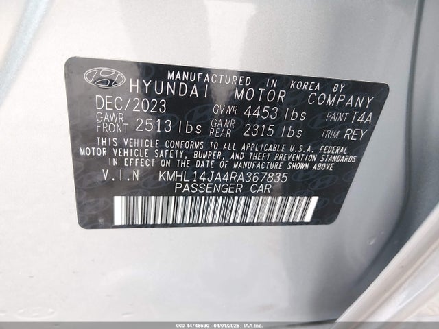 Aukcja sprzedaży 2024 Hyundai Sonata Sel, vin: KMHL14JA4RA367835, numer aukcji: 44745690