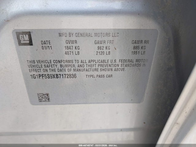 2011 CHEVROLET CRUZE 1G1PF5S9XB7172836 Photo 8