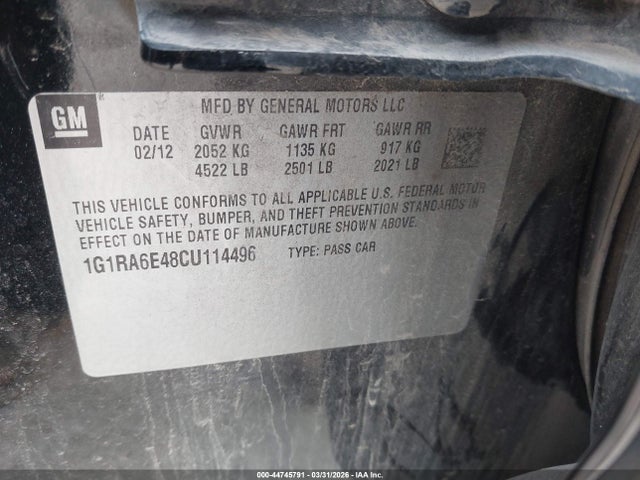 2012 CHEVROLET VOLT 1G1RA6E48CU114496 Photo 8