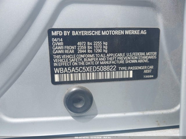 2014 BMW 528I WBA5A5C5XED508822 Photo 8