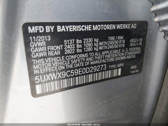 2014 Bmw X3 Xdrive28i მანქანა იყიდება აუქციონზე, vin: 5UXWX9C59E0D29273, აუქციონის ნომერი: 44745796