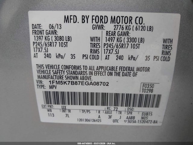 Ford Explorer 2014 1FM5K7B87EGA08702 Image 9