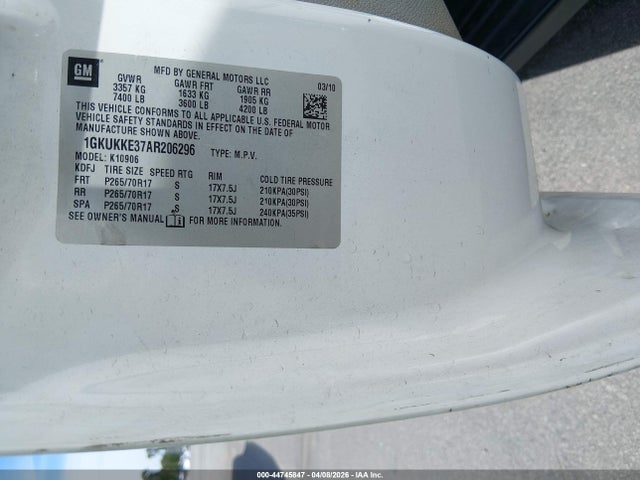 Продажа на аукционе авто 2010 Gmc Yukon Xl 1500 Slt, vin: 1GKUKKE37AR206296, номер лота: 44745847